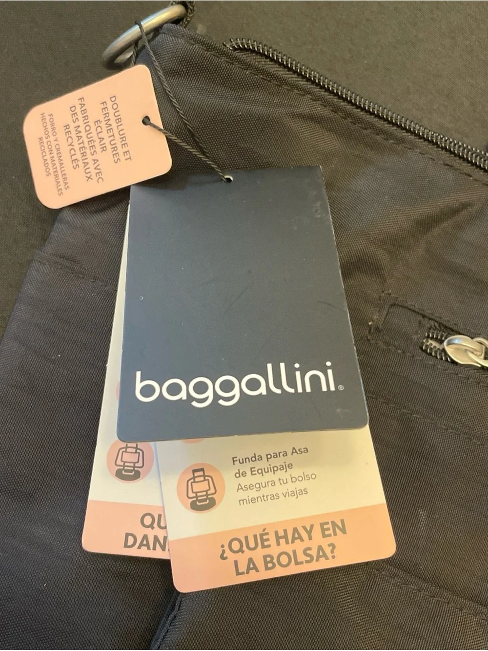 Baggallini Black Nylon Messenger Bag with Front Pockets